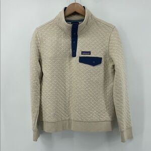 Patagonia Organic Cotton Quilt Snap-T Pullover in Birch White S A18